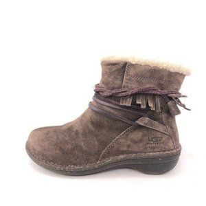 UGG Gaviota Brown Leather Winter Boots 6